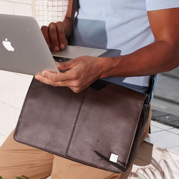 Knomo Bags Knomo London Mens Brownkinsale Leather Laptop Messenger